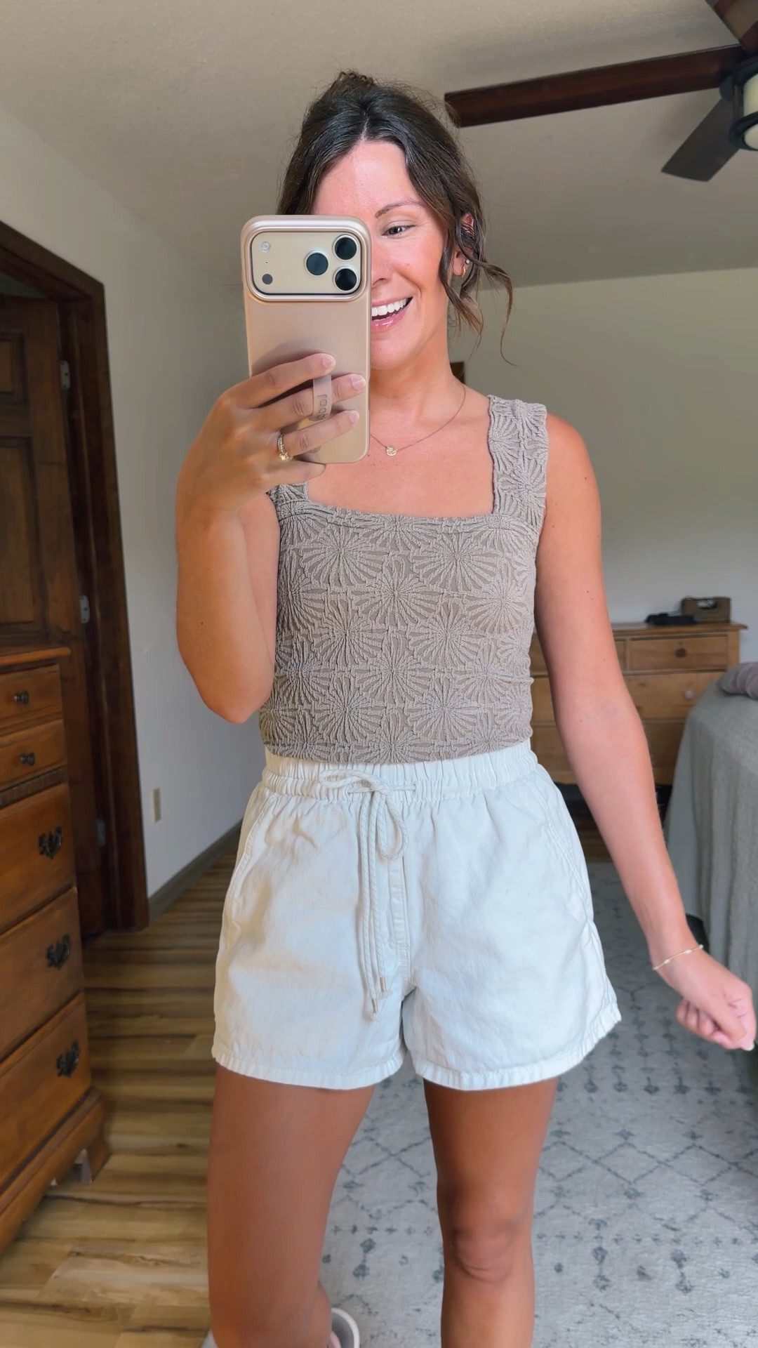 medium in this tank (I also own in other colors in small—it’s super stretchy so both work!) and xs in my linen/cotton white shorts. My brown leather teva sandals are size 6!

#LTKPetite #LTKgrwm #LTKSeasonal