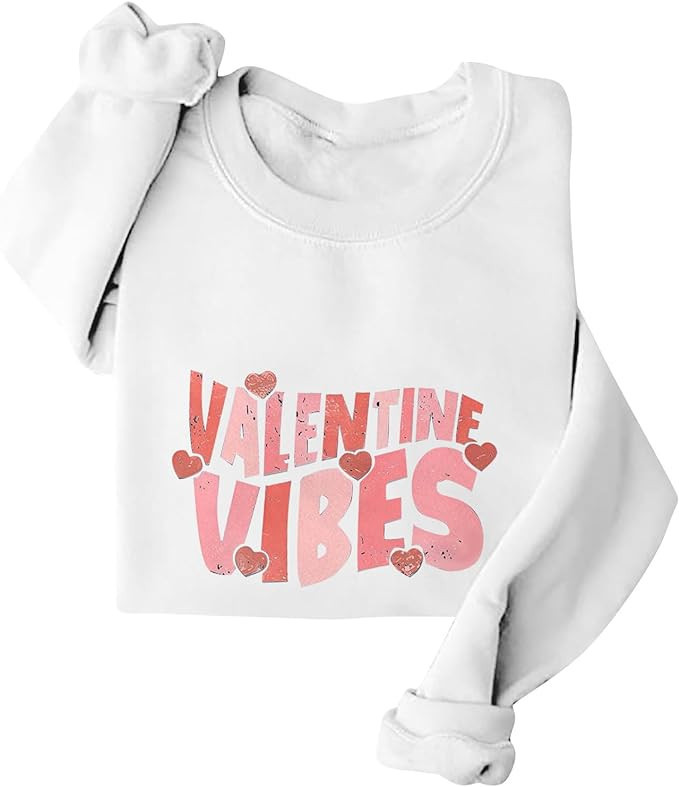 Valentine's Day Sweatshirts for Women Warm Soft Fleece Lined Love Heart Graphic Pullover Winter C... | Amazon (US)