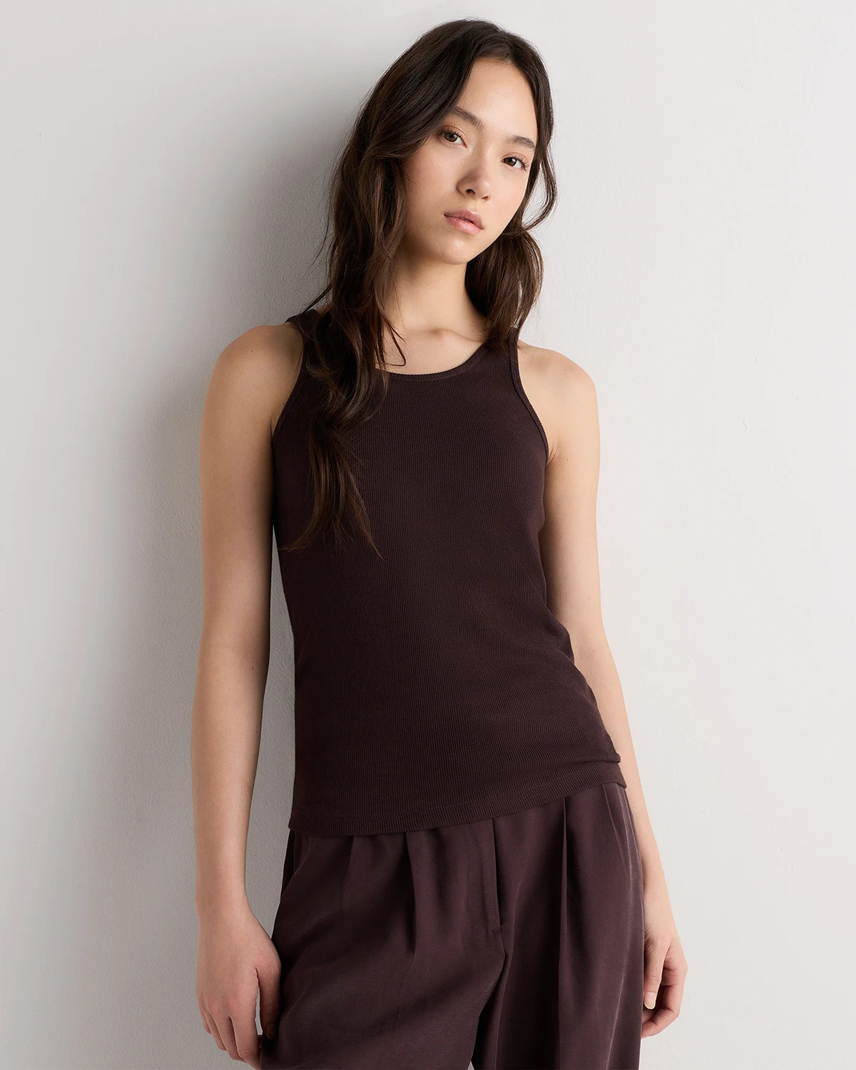 Quince | Women's Micro-Rib Scoop Neck Tank Top in White, Size XS, Organic Cotton | Quince