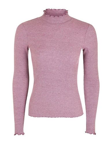 TOPSHOP TALL Long Sleeve Frill Neck Top | The Bay (CA)