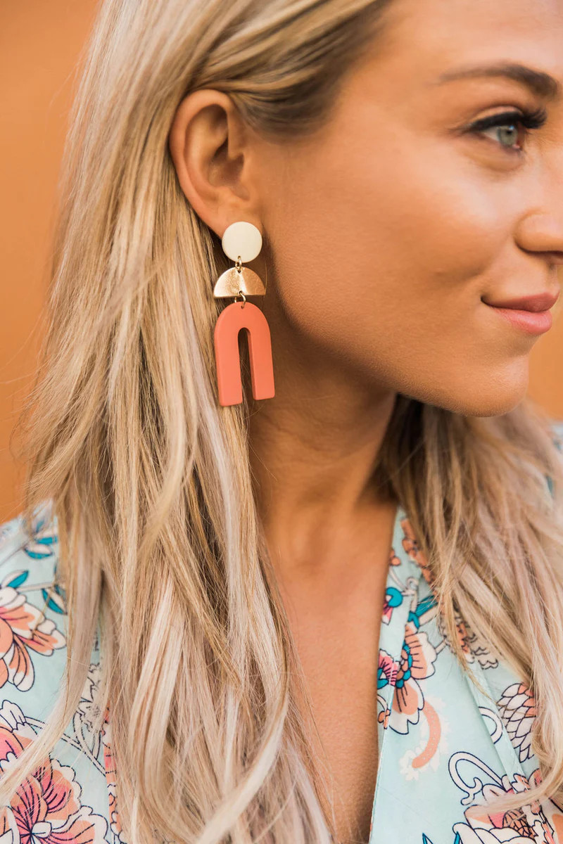 All To Myself Terracotta U Shaped Earrings | The Pink Lily Boutique