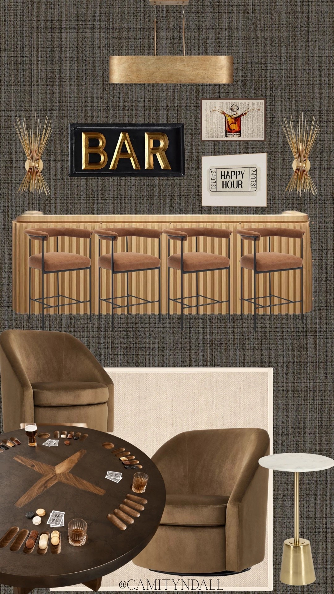 ✨ Modern interior design meets cozy entertaining ✨ Neutral tones, warm woods, and statement lighting create the ultimate home bar + game room setup. Perfect for game nights, happy hour, or just elevating your everyday space 🤎 Shop the full look + recreate this vibe #InteriorDesign #HomeBar #GameRoomDecor #LTKhome

#LTKStyleTip #LTKParties #LTKHome