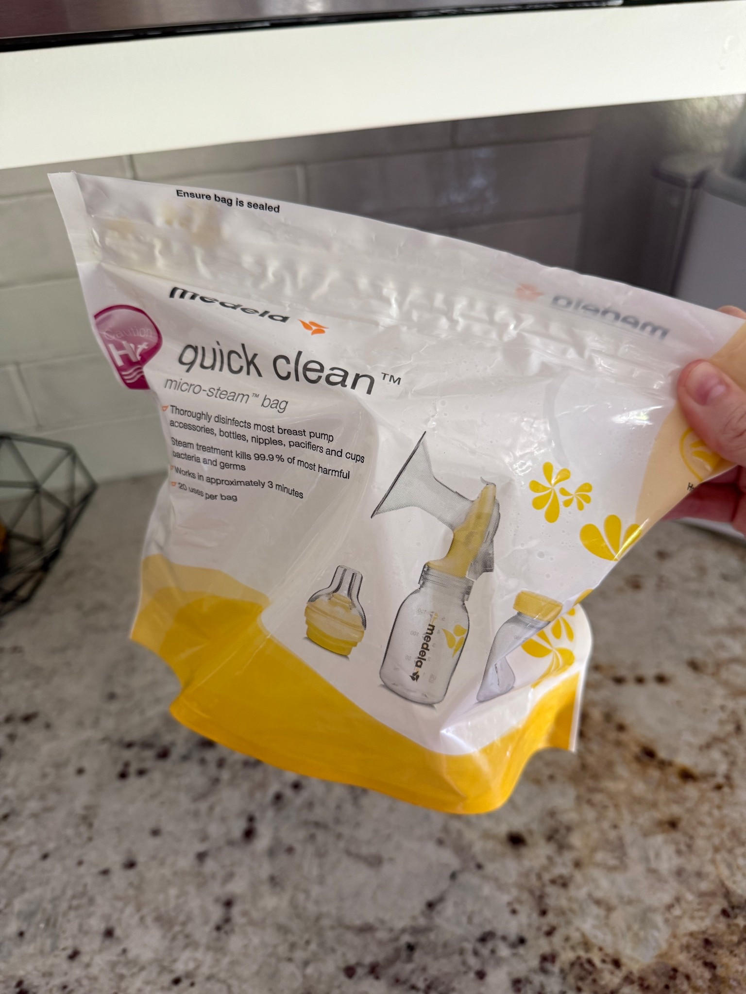 These sterilizer bags are SO easy! Just add water and put it in the microwave. Perfect for bottles, pump parts, bottle brushes, etc. Each bag can be used 20 times. 

#LTKFamily #LTKBaby #LTKKids