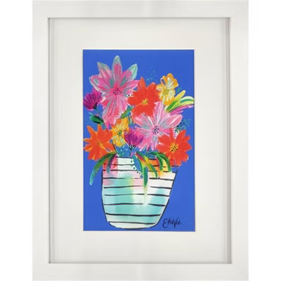 10" x 13" Vibrant Flower Pot Framed Under Glass Wall Art - EttaVee | Target