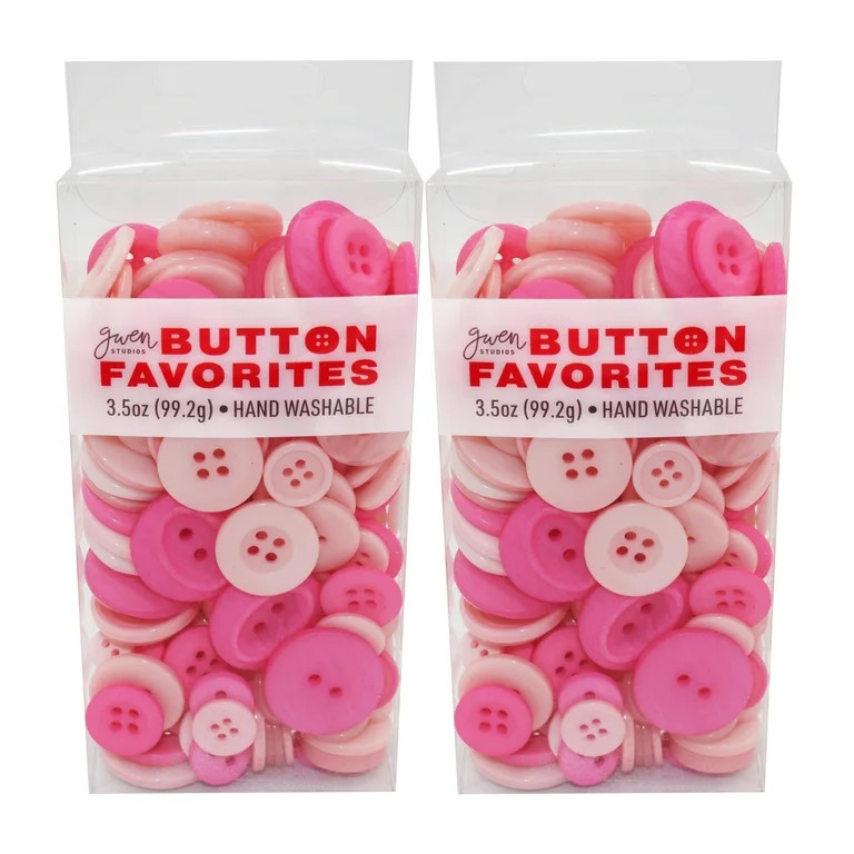 Gwen Studios Plastic Sewing Buttons Value Pack, 7 oz., Assorted Sizes, Pink | Walmart (US)
