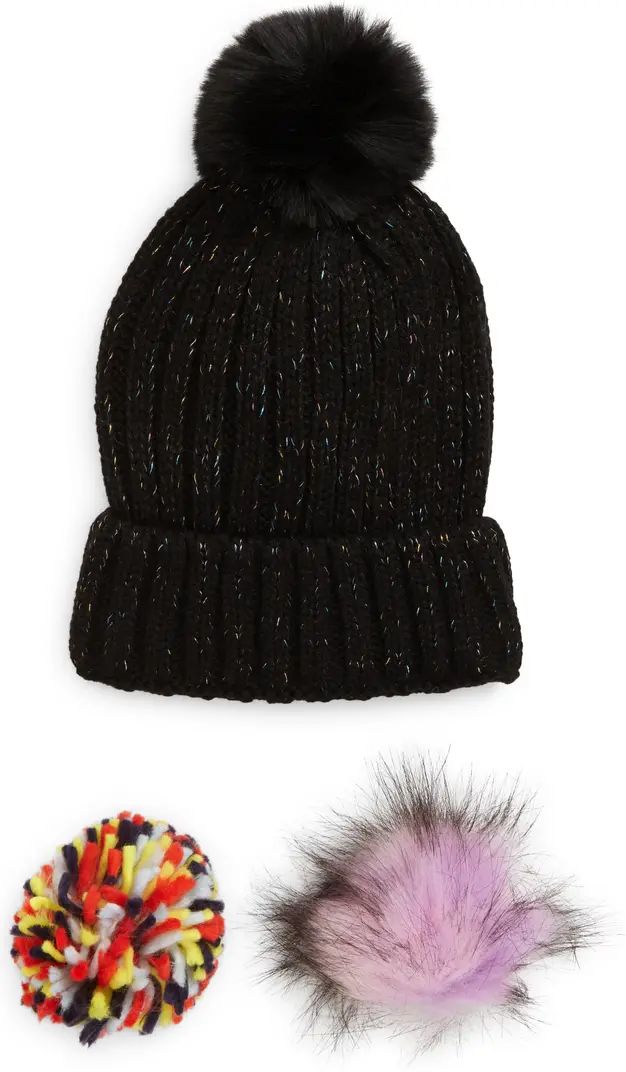 BP. Ribbed Beanie with Interchangeable Faux Fur Pom | Nordstrom | Nordstrom