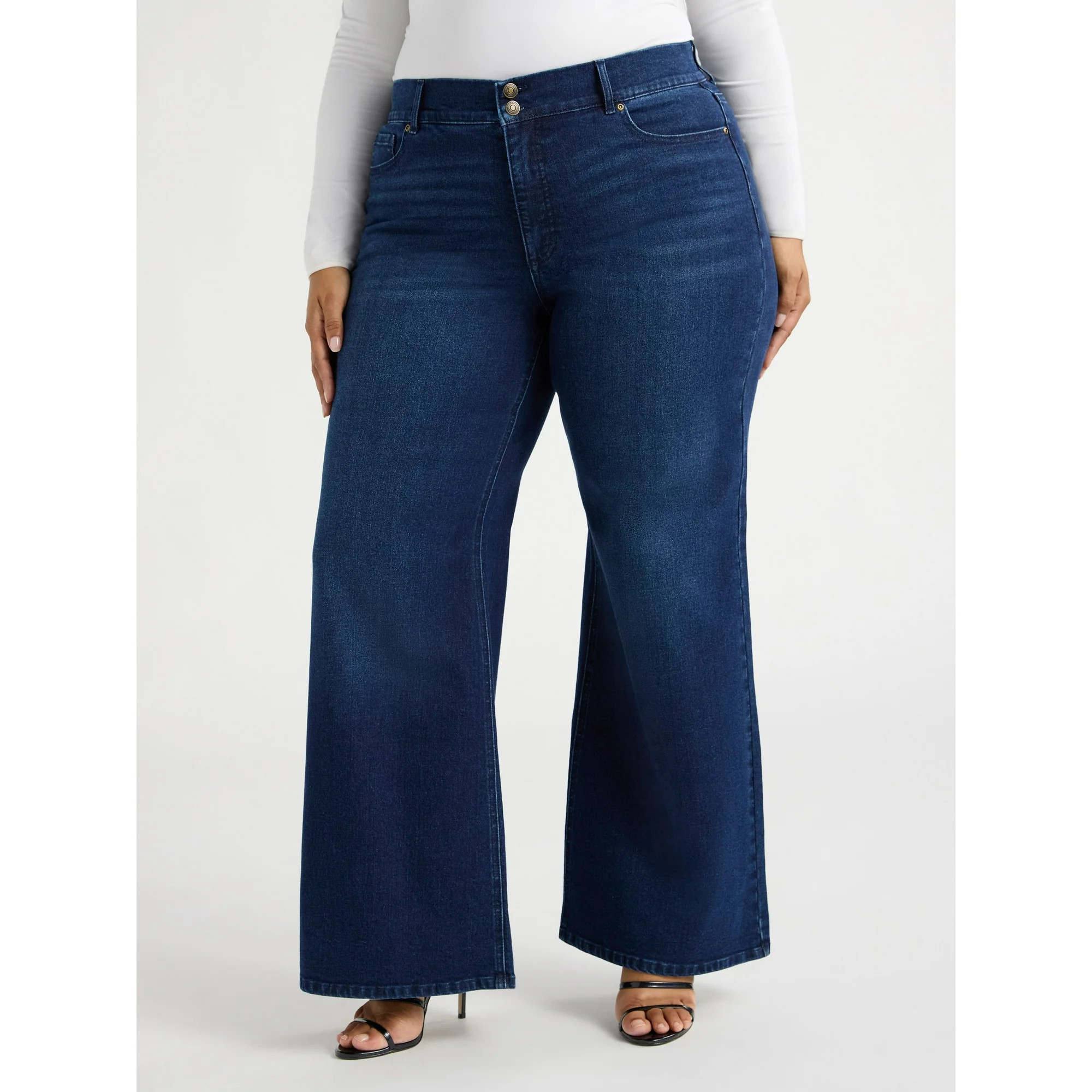 Sofia Jeans Women's and Women's Plus Margot Wide Leg High Rise Jeans, Sizes 0-28W | Walmart (US)