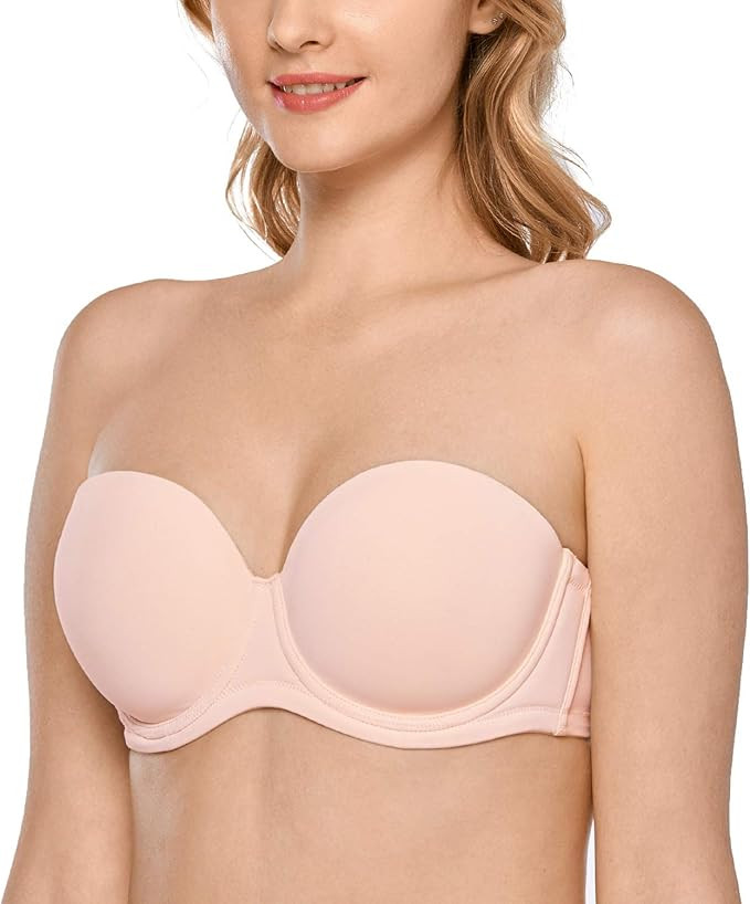 DELIMIRA Women's Underwire Contour Multiway Full Coverage Strapless Bra Plus Size | Amazon (US)