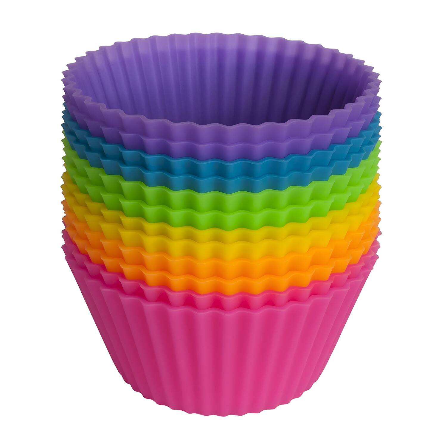 Kitcheniva - Reusable Silicone Cake & Muffin Cupcake Liners 12 Pcs - Multicolor | Best Buy U.S.