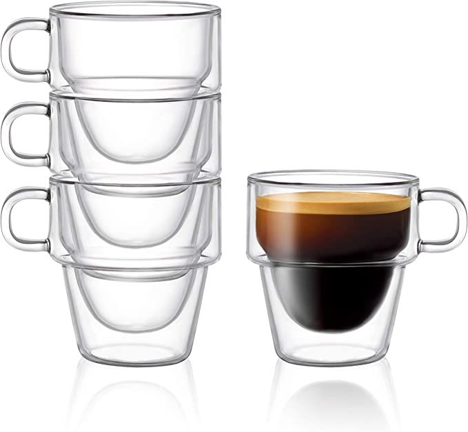 Stoiva Double Wall Insulated Espresso Glass Cups – 5 oz. (150 ml) Espresso Shot Glass Cup with ... | Amazon (US)