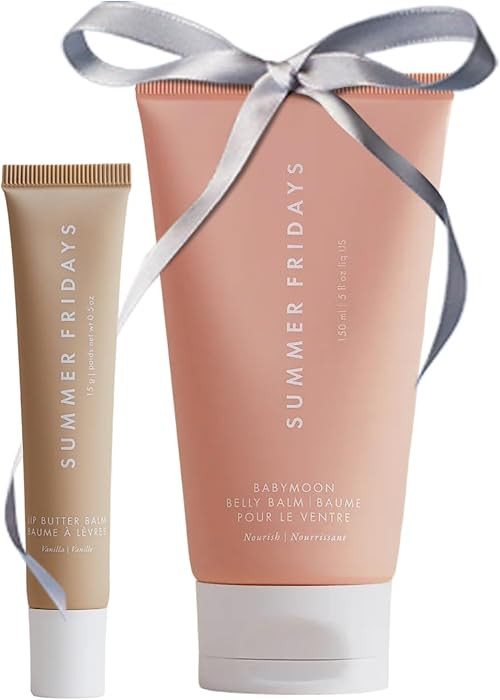 Summer Fridays Vanilla Lip Butter Balm & Babymoon Belly Balm Gift Set - Lip & Body Care Bundle to... | Amazon (US)
