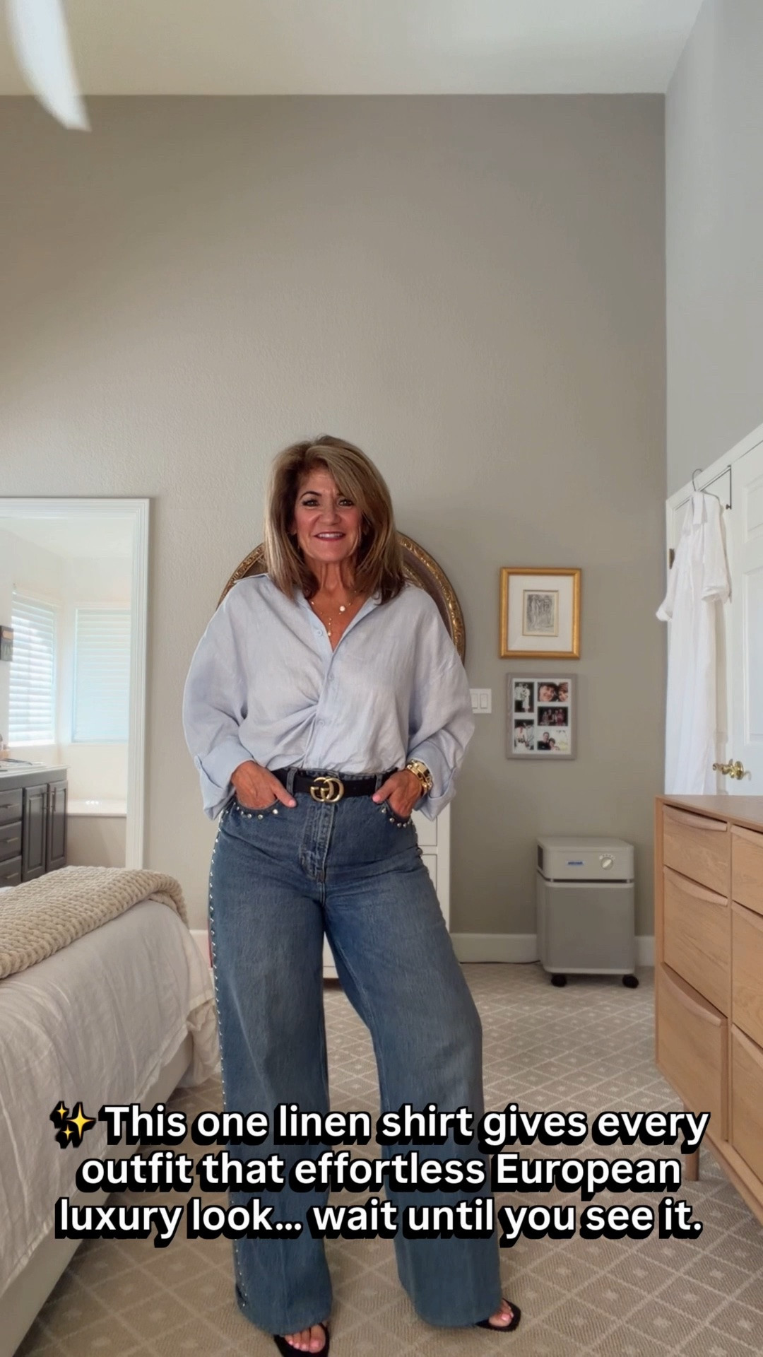 Some pieces don’t just complete an outfit… they completely change the way you feel.

A beautiful linen shirt has that kind of magic.

✨ It adds effortless elegance.
✨ It feels light, breathable, and luxurious.
✨ It turns even a simple pair of jeans into a chic, expensive-looking outfit.
✨ And somehow, you look polished without looking like you tried too hard.

That’s the beauty of timeless style. It’s never about wearing more… it’s about choosing better.

If you’ve been looking for one piece that gives you comfort, sophistication, and that effortless European-inspired look, this is it.

💕 Save this for outfit inspiration, share it with a friend who loves chic style, and comment LINEN if you’d like more easy styling ideas like this.
#LinenStyle #QuietLuxury #WomenOver50Style #EffortlessChic #StyleOver50