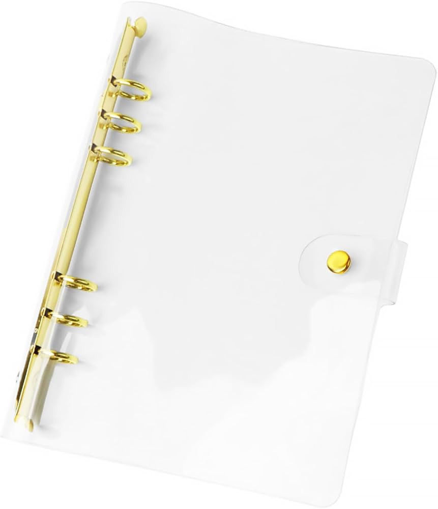 NatSumeBasics Clear A5 Binder Cover Gold 6-Ring 7" x 9" Folders Refillable Soft Notebook Shell Pr... | Amazon (US)
