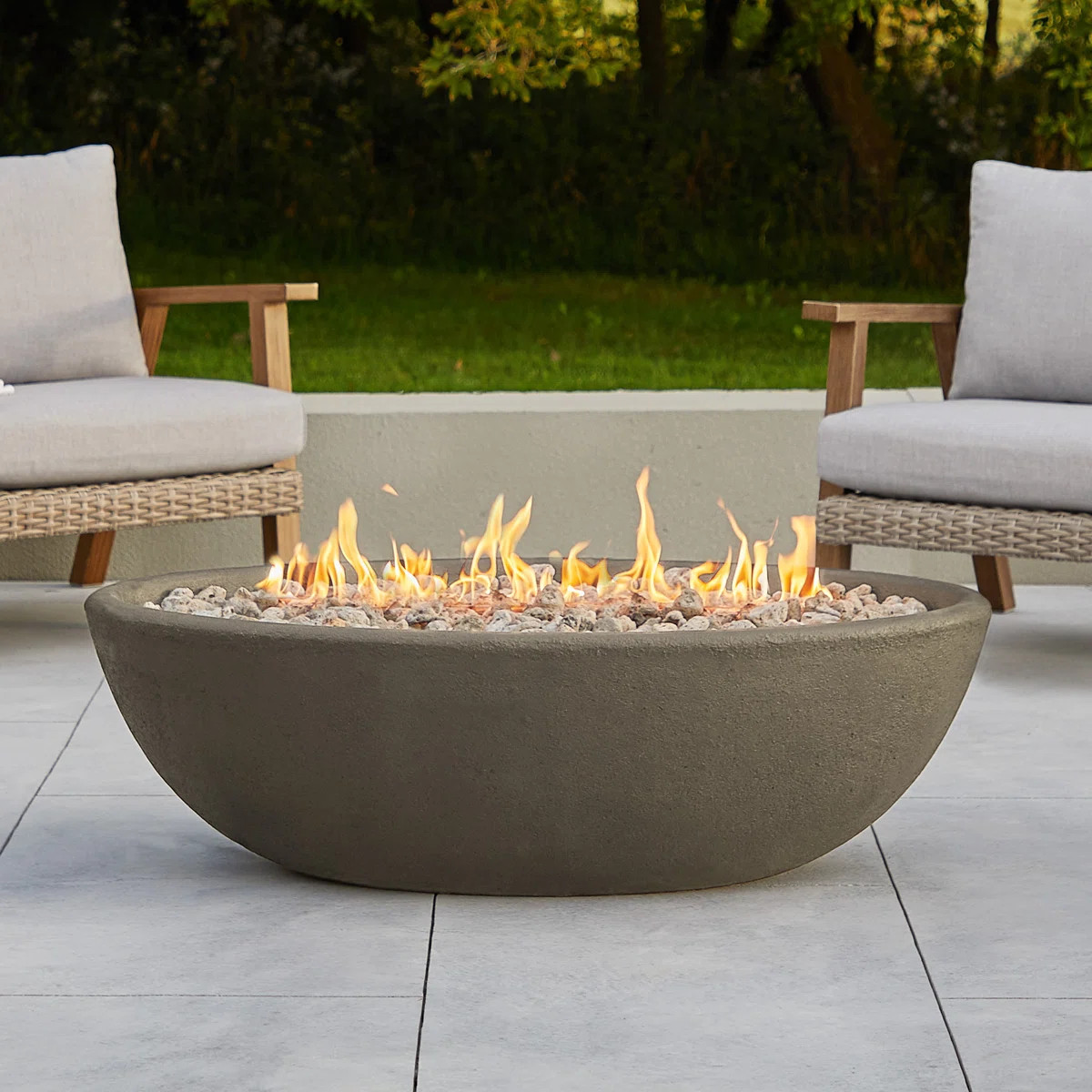 RIVERSIDE Oval Propane Fire Bowl by Real Flame | Wayfair North America