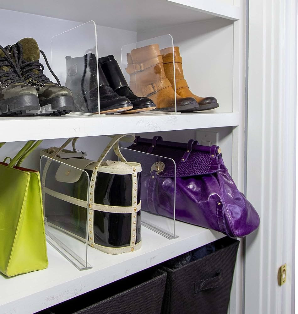 Bee Neat Clear Acrylic Shelf Dividers for Closets - Closet Shelf Organizer and Storage for Clothe... | Amazon (US)