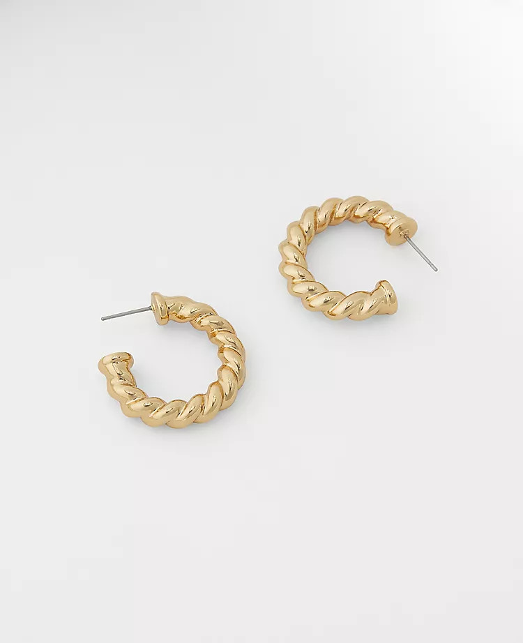 Twisted Metal Hoop Earrings | Ann Taylor (US)