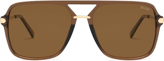 SOJOS Sunglasses for Women & Men, Square, Retro, Polarized Lens, Trendy Aviator, 90s Shades | Amazon (US)