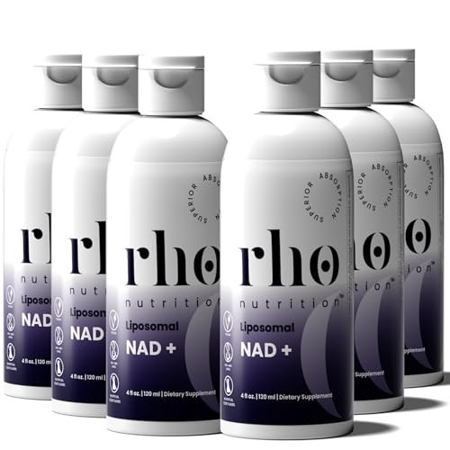 Rho Nutrition Liposomal NAD+ (6 Pack) - Ultra High Absorption Liquid NAD+ Supplement - NMN or Nicotinamide Riboside Alternative - Supports Cellular Longevity, Healthy Aging, Energy and Metabolism | Amazon (US)