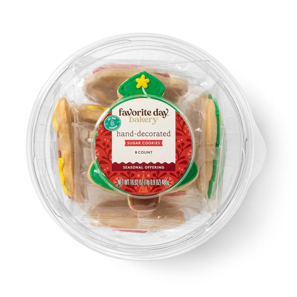 Holiday Cookie Tub with Christmas Tree, Bullseye, Santa, & Reindeer - 16.93oz - Favorite Day™ | Target
