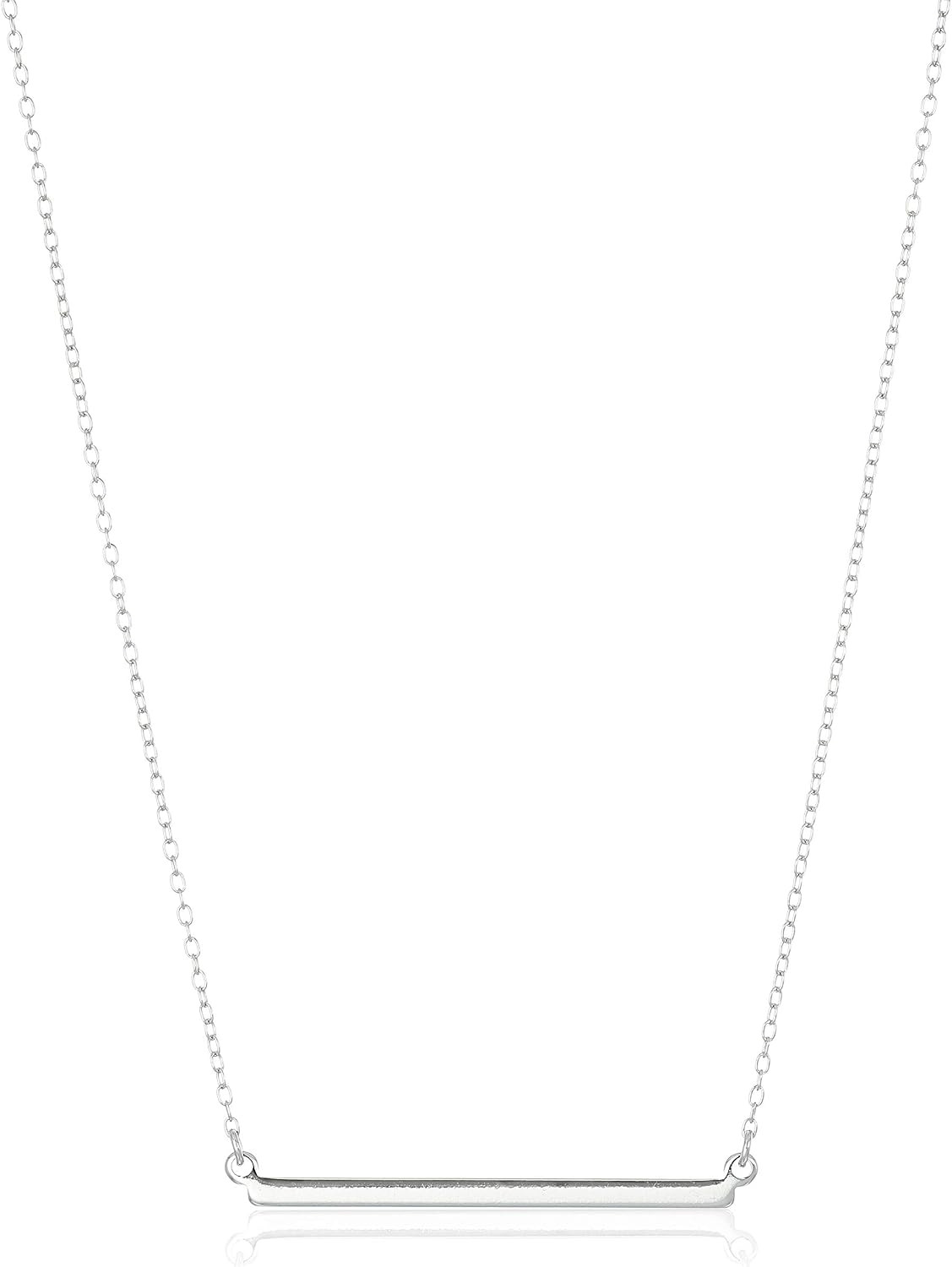 Amazon Collection Sterling Silver Horizontal Bar Necklace, 18" | Amazon (US)