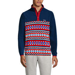 Men's Heritage Fleece Snap Neck Pullover | Lands' End (US)