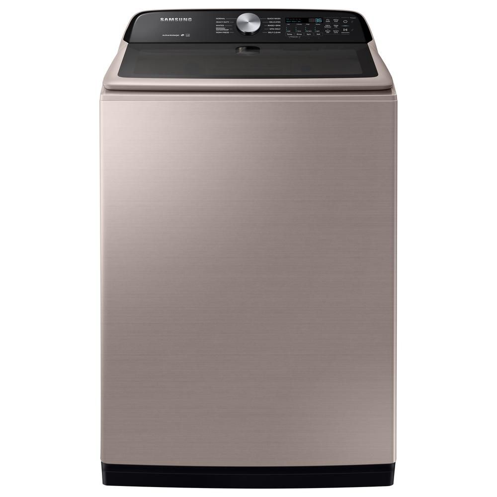 27 in. 5.0 cu. ft. High Efficiency Champagne Top Load Washing Machine with Active Wash Jet, ENERG... | The Home Depot