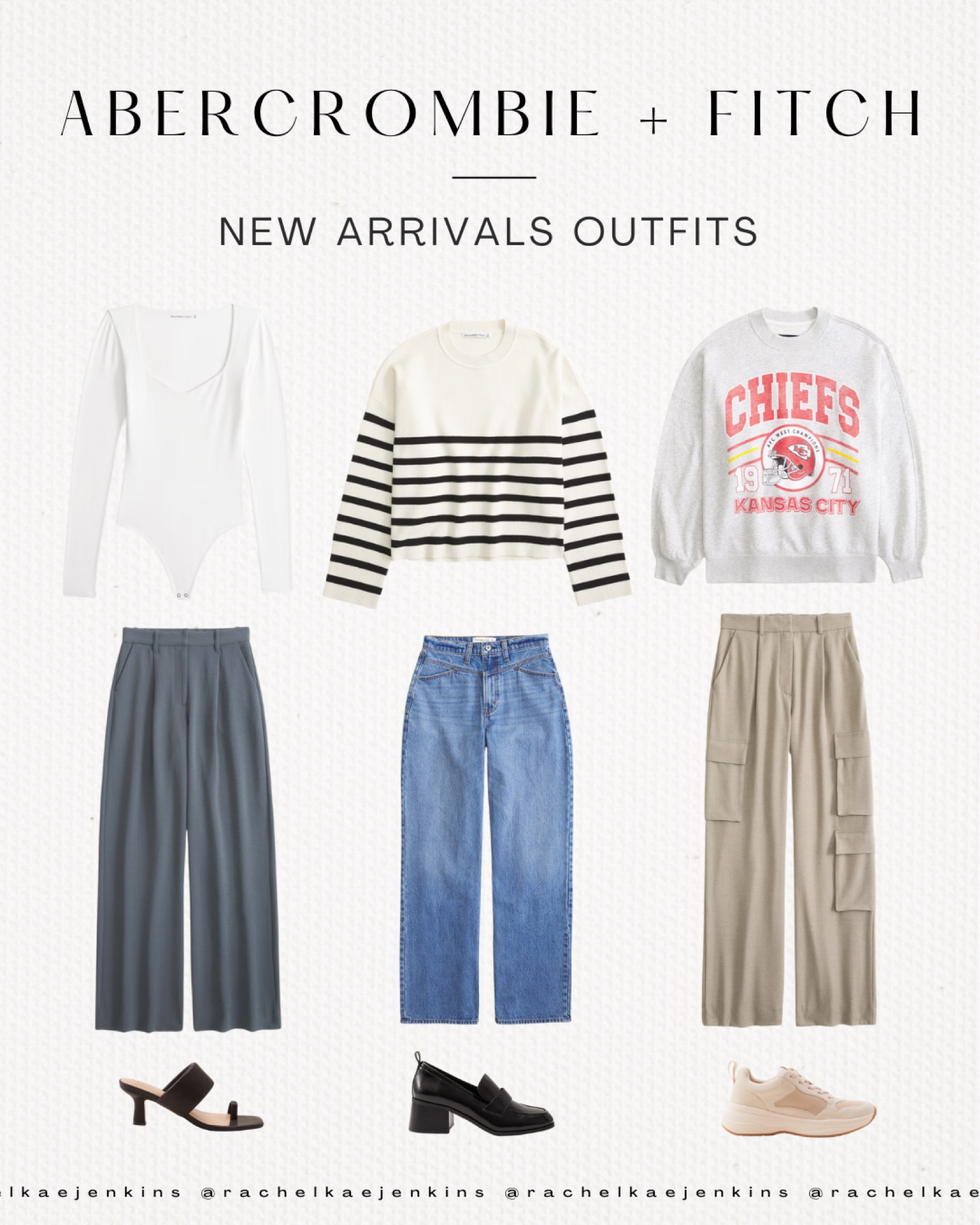 Outfit inspiration with the new arrivals from Abercrombie and Fitch!! 
I am obsessed w that Chiefs pullover! Definitely going on my Christmas list!🎁
The striped sweater is so soft, I felt it in store and it took everything in me not to get every single color!!!!😍😍

Abercrombie, A&F, outfit inspiration, outfit ideas, winter outfits, sweater outfits, sweatshirt outfits, cargo pants, jeans, trousers, heels, loafers, sneakers, womens fashion💗

#LTKshoecrush #LTKstyletip #LTKfindsunder100