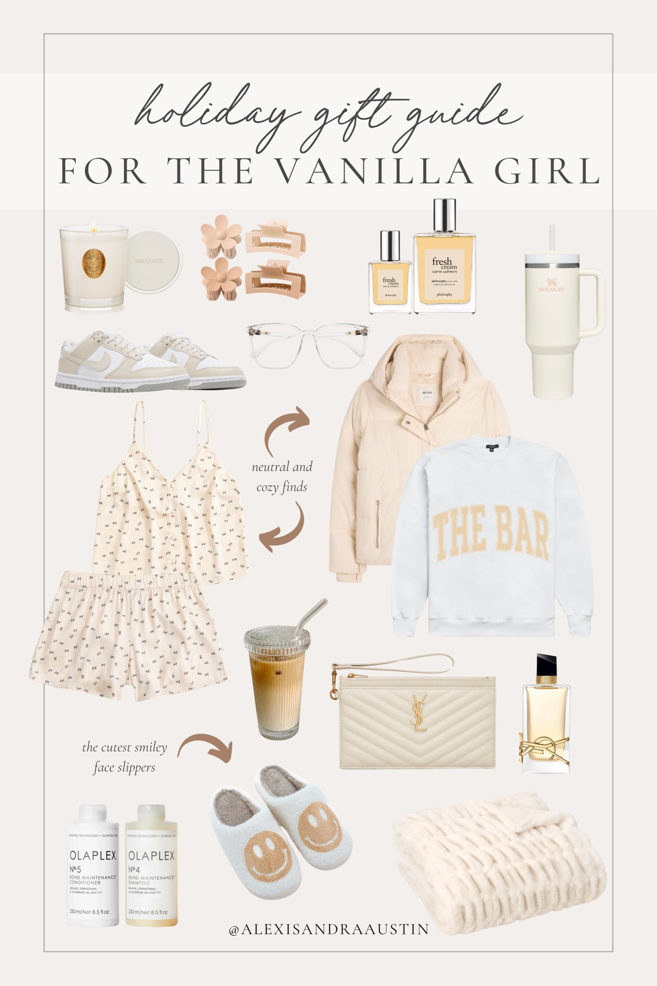 Holiday gift guide for the vanilla girl! The perfect cozy finds for the neutral lover in your life 

Holiday gift guide, seasonal finds, neutral aesthetic, cozy finds, neutral accessories, cozy pajamas, neutral outfit, Stanley, slipper faves, found it on Amazon, stocking stuffers, neutral style tip, wallet, vanilla candle, shop the look!

#LTKGiftGuide #LTKSeasonal #LTKHoliday