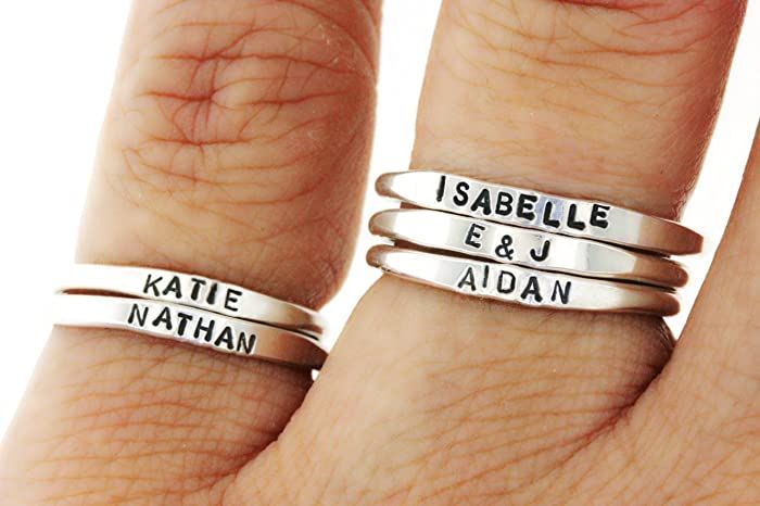 Teeny Tiny Stacking Sterling Silver Ring By Hannah Design Personalized Ring *shipping daily!* | Amazon (US)