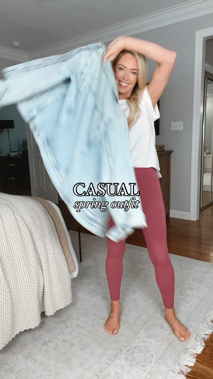 I’m wearing a small in tee & a 4 in the leggings (both fit true to size). I sized up to a medium in the jacket for an oversized fit. 

Casual outfit, spring outfit, leggings outfit, lululemon leggings, jean jacket, denim jacket, sneakers

#LTKstyletip #LTKfindsunder50 

#LTKSeasonal