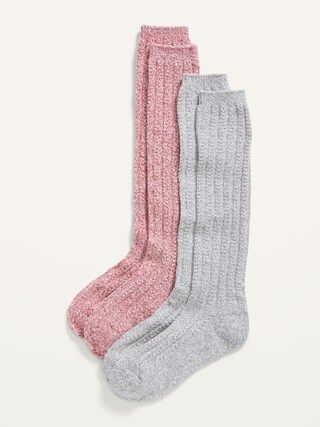 Rib-Knit Pointelle Boot Socks 2-Pack For Women | Old Navy (CA)