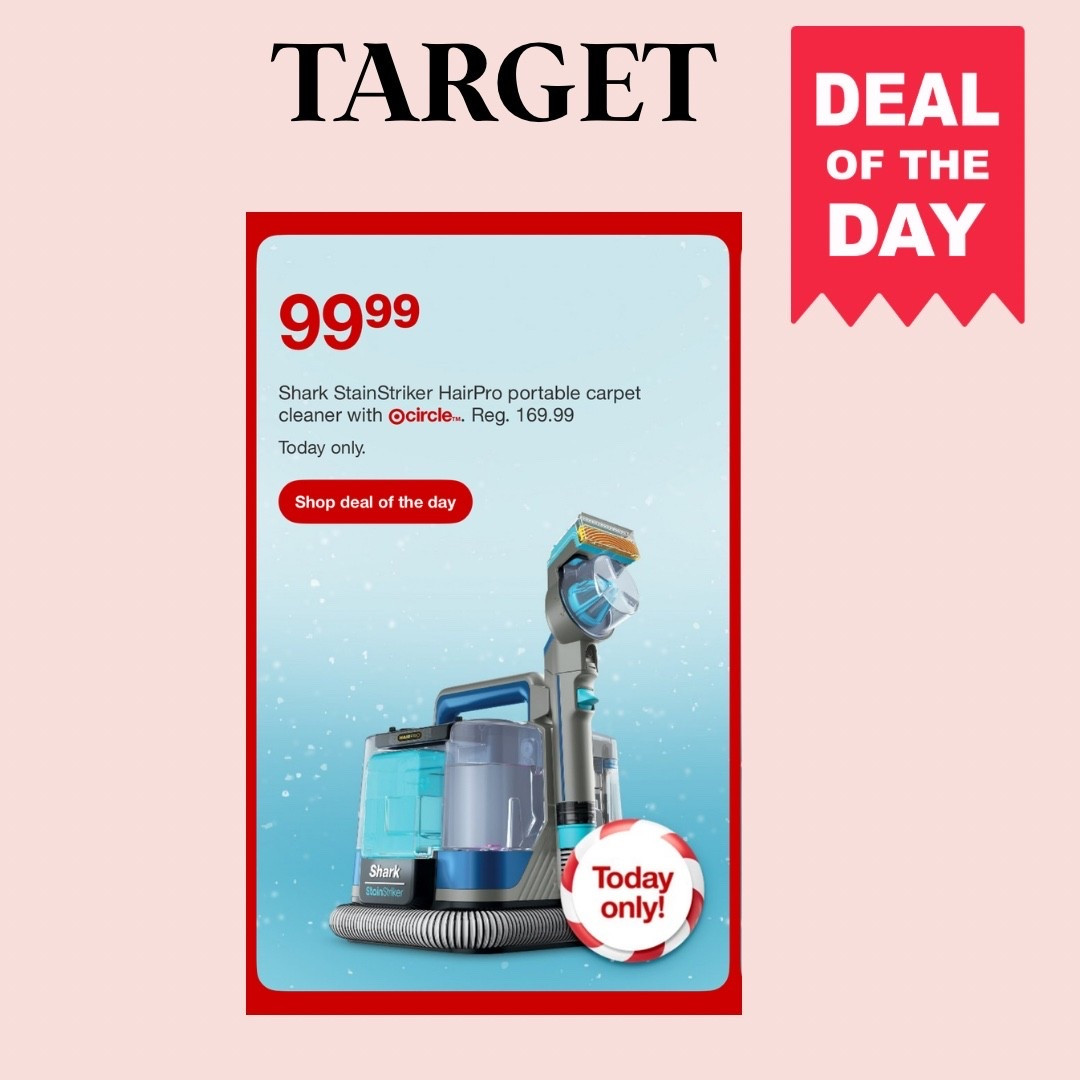 Today only at Target,  Shark stain striker carpet cleaner only $99!! 







Shark / Stain striker 

#LTKGiftGuide #LTKHome #LTKHoliday