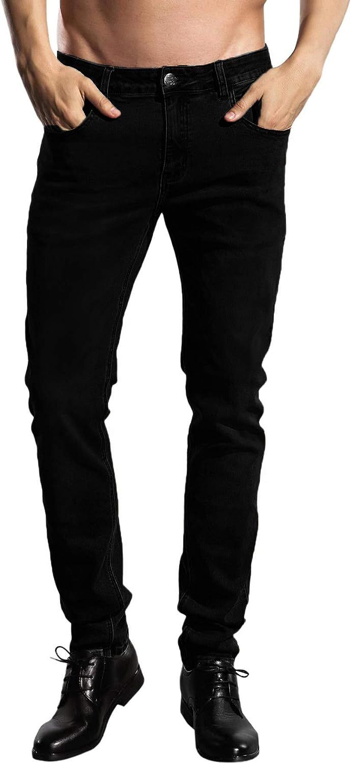 ZLZ Slim Fit Jeans, Men's Younger-Looking Fashionable Colorful Comfy Stretch Skinny Fit Denim Jea... | Amazon (US)