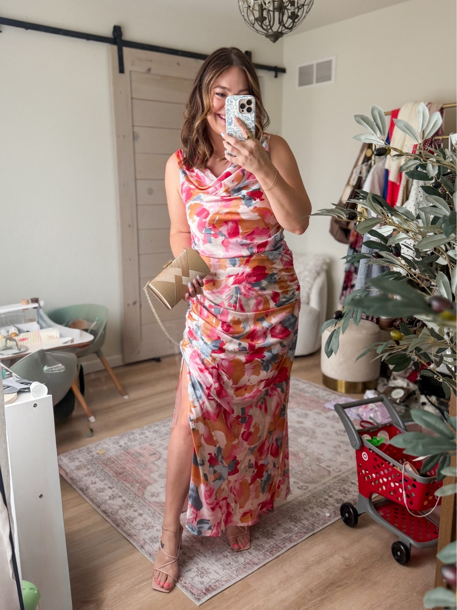 Last nights wedding guest dress - they don’t have this color but they have a few others and it’s on major sale too! Love the side slit and double lined with side zipper  / I got a large tall because the tall was the only option left for a large. I’m between a medium/large in their sizing and wearing the large (has a little bit of room too)

#LTKgrwm #LTKmomlife #LTKMidsize