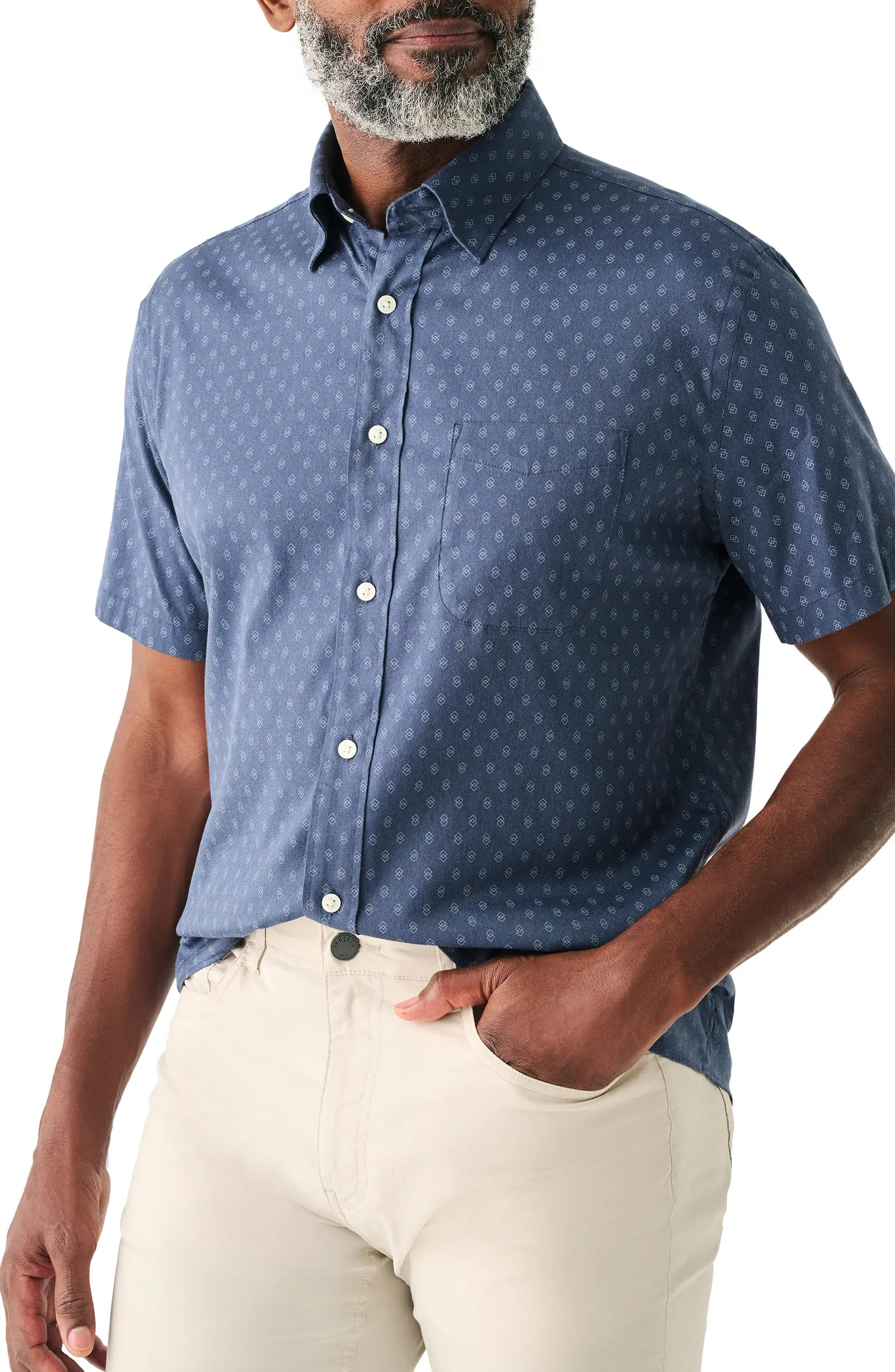 The Movement Geometric Print Short Sleeve Button-Up Shirt | Nordstrom