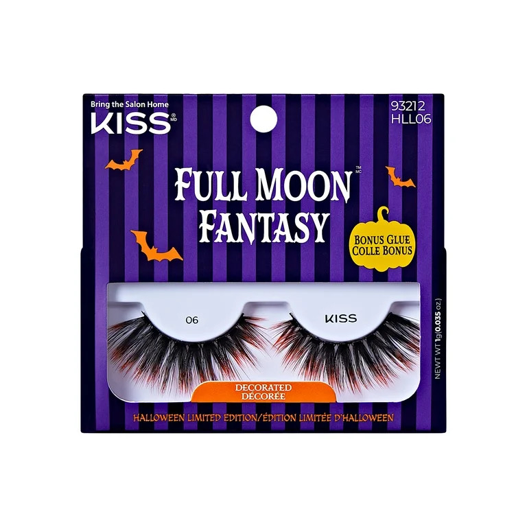 KISS Full Moon Fantasy, False Eyelashes, Midnight Doll, 12mm-14mm-16mm, 1 Pair | Walmart (US)
