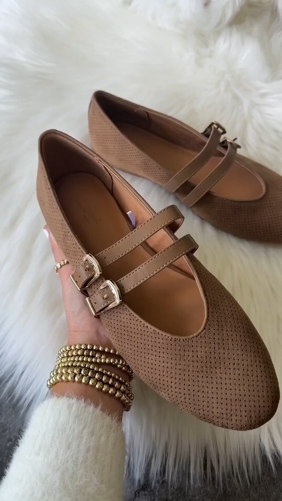 Women’s Henrietta Double Strap Mary Jane Flats with Memory Foam Insole now $24 originally $40

