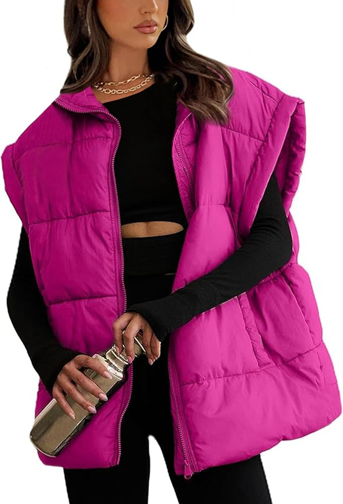 AMEBELLE Women's Oversized Puffer Vest Winter Quilted Lightweight Stand Collar Warm Padded Gilet ... | Amazon (US)