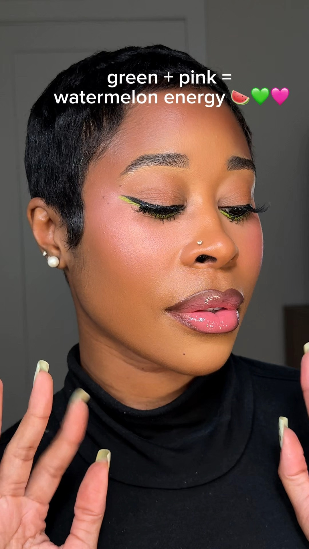 Pink + Green makeup look 

#LTKselfcare #LTKBeauty
