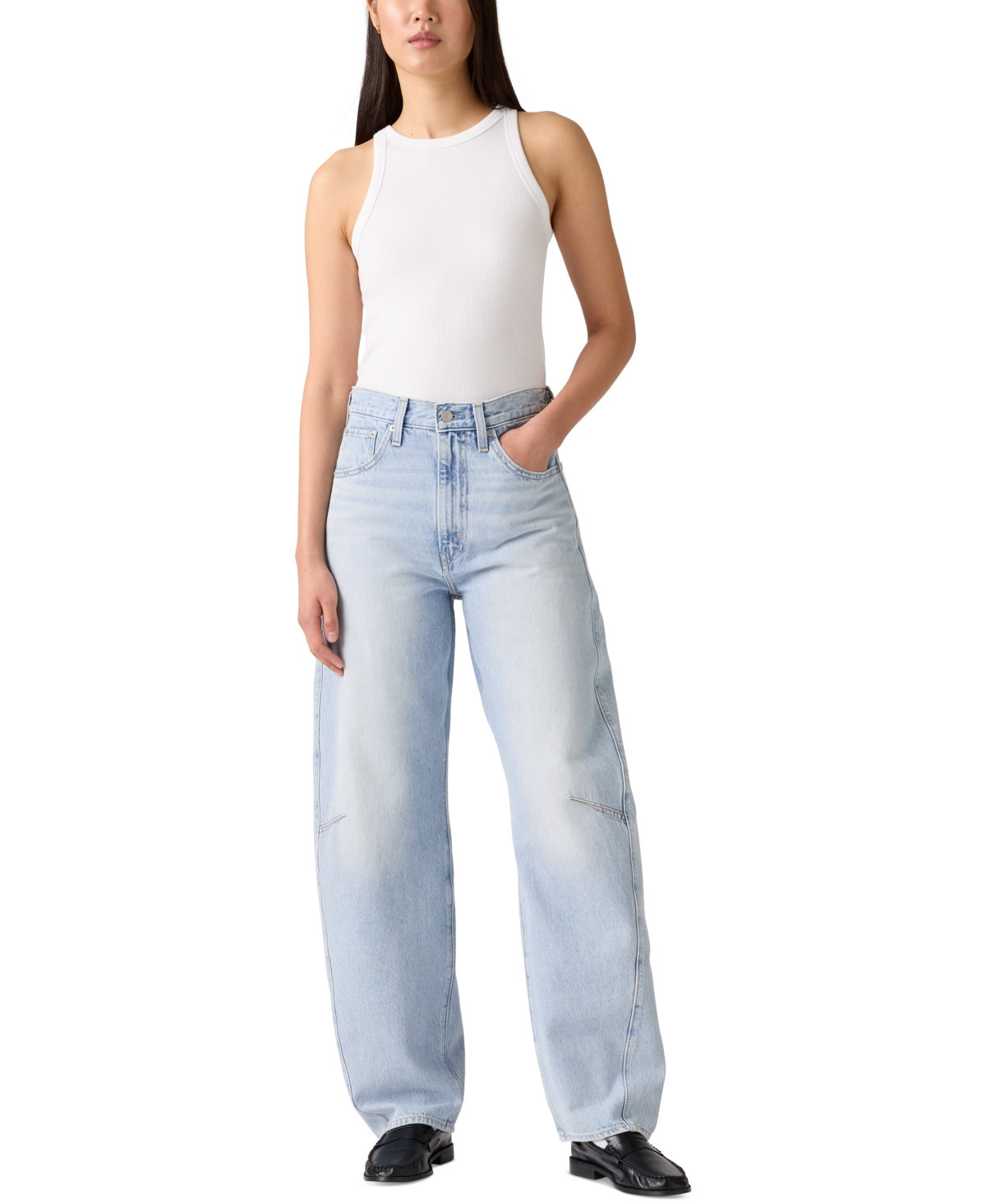 Levi's Women's Cinch High-Rise Barrel-Leg Jeans - Abraided Art | Macy's