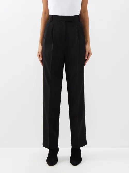 The Frankie Shop - Bea Pleated Fresco Suit Trousers - Womens - Black | Matches (UK)