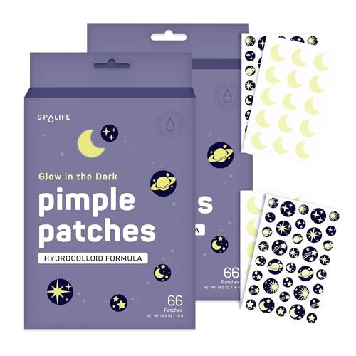SpaLife Beauty Glow in the Dark Pimple Patches – Hydrocolloid Formula for Acne, Spots, Redness, and Oiliness – 132 Assorted – Acne Patches – Spot Treatment - zit Patches | Amazon (US)