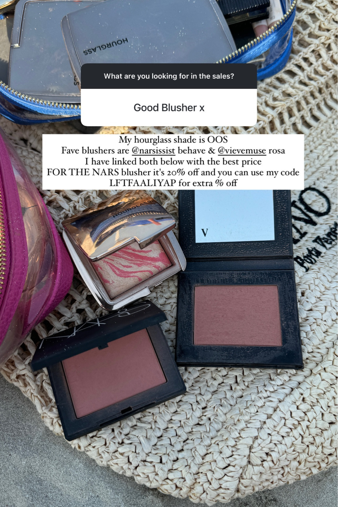 fave blushers
- nars shade behave  
- vieva shade rosa 
- horuglass shade is Incandescent Electra but it's oos 

use code LFTFAALIYAP for extra % off at look fantastic 



#LTKbeauty #LTKgiftguide #LTKgrwm
