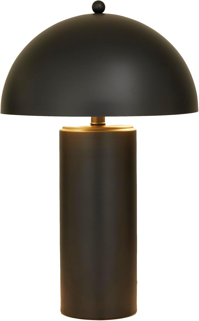 Deco 79 Metal Room Accent Lamp Table Lamp with Dome Shade, Lamp 14" x 14" x 22", Black | Amazon (US)
