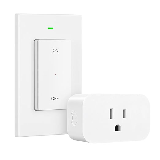 DEWENWILS Remote Control Outlet Wireless Wall Mounted Light Switch, Electrical Plug in On Off Pow... | Amazon (US)