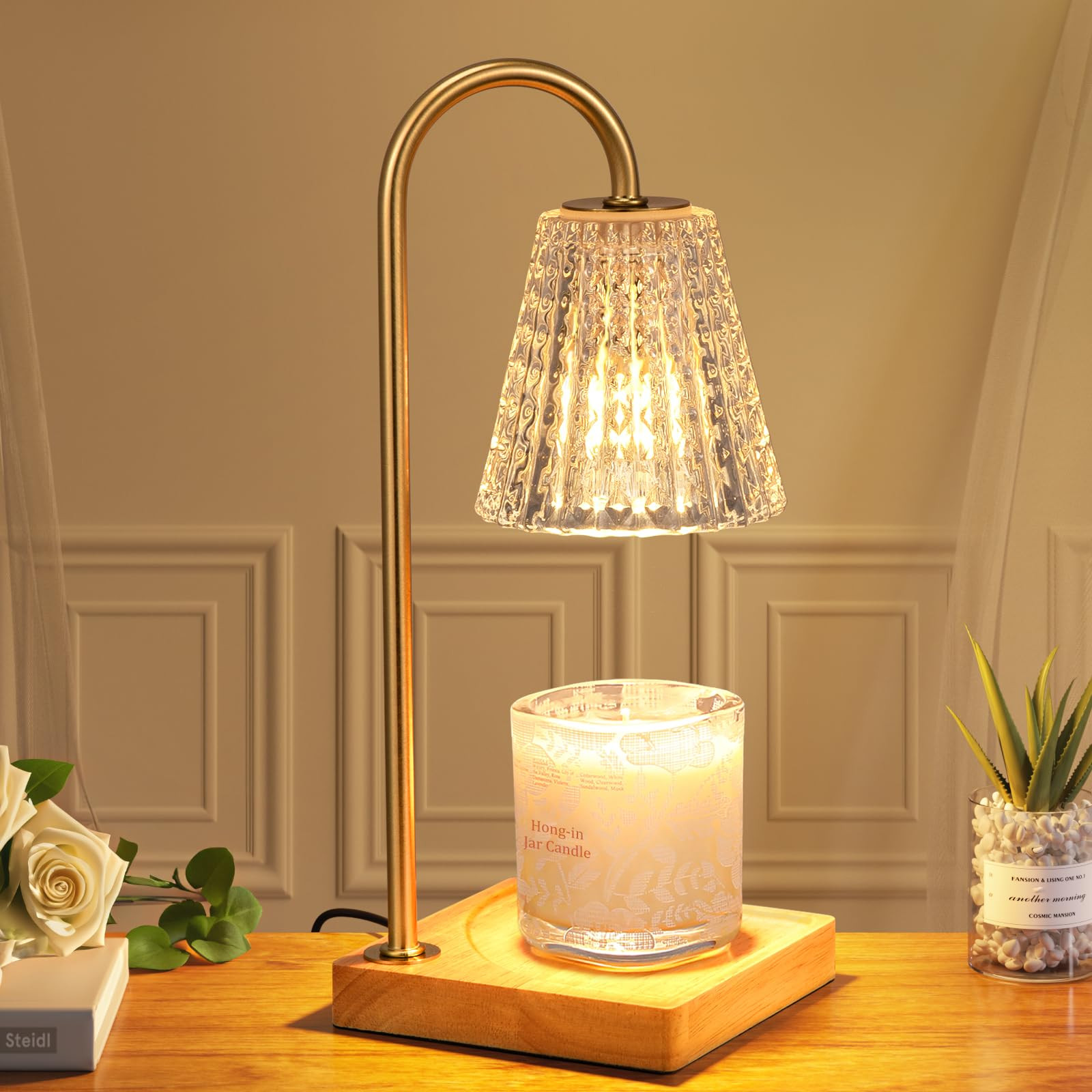 Hong-in Candle Warmer Lamp, Candle Lamp Warmer with Timer,Wax Melt Warmer,Crystal Candle Heater L... | Amazon (US)