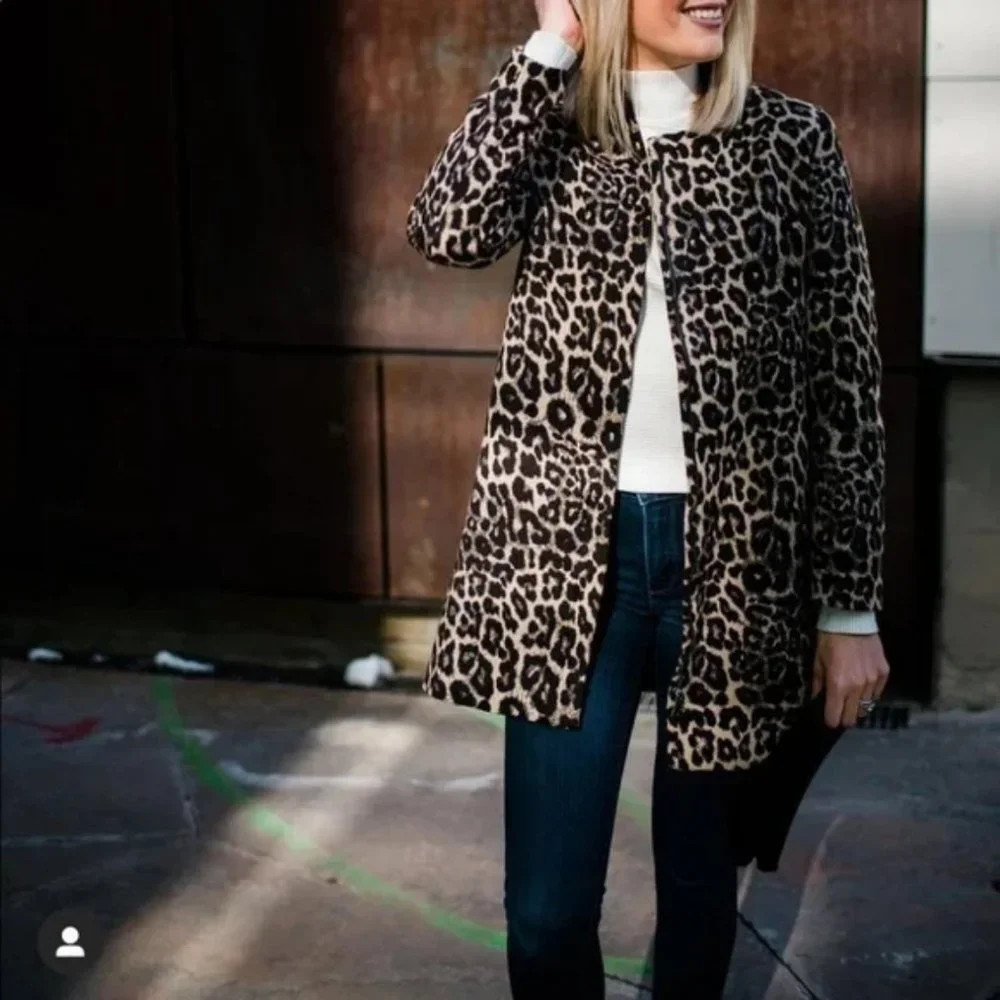 ZARA Collarless‎ Animal Cheetah Leopard Print Coat Size XS | Poshmark