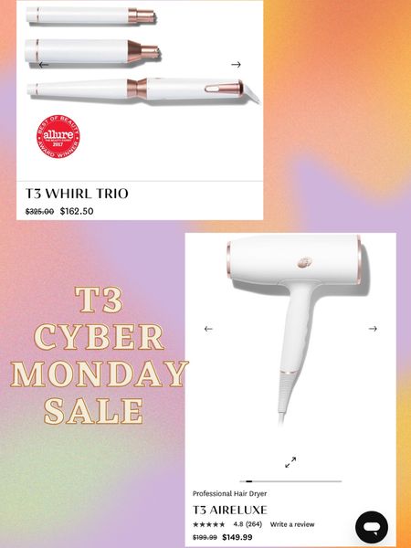 T3 is having a great Cyber Monday Sale with my favorite interchangeable trio wand and salon pro blow dryer! This combo is to thank for all of my favorite hair curl days😍

#LTKCyberweek #LTKGiftGuide #LTKsalealert