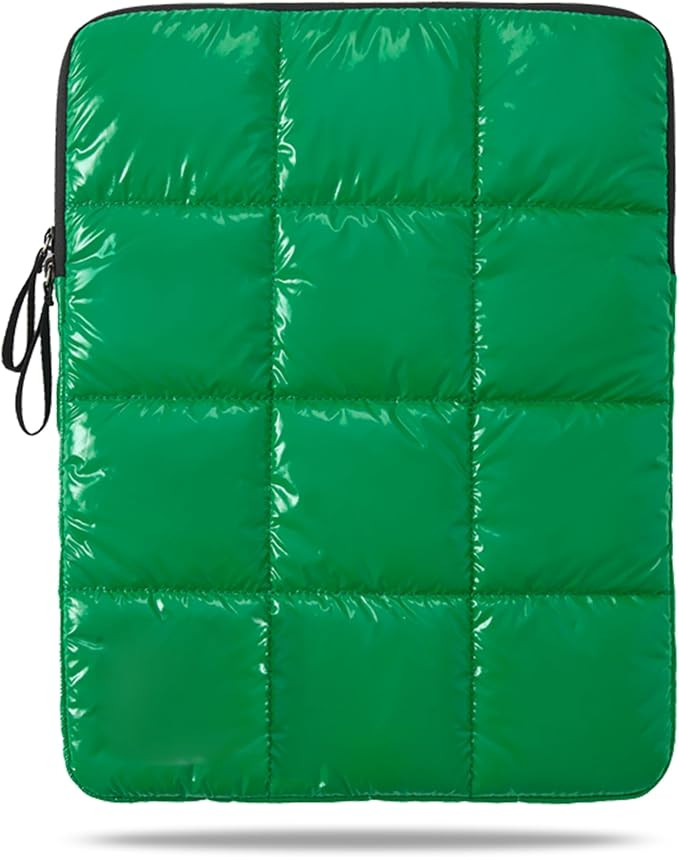 Puffy Laptop Sleeve 15-16 Inch Green, Waterproof Carrying Case Bag for Women, Fluffy Computer 15.... | Amazon (US)