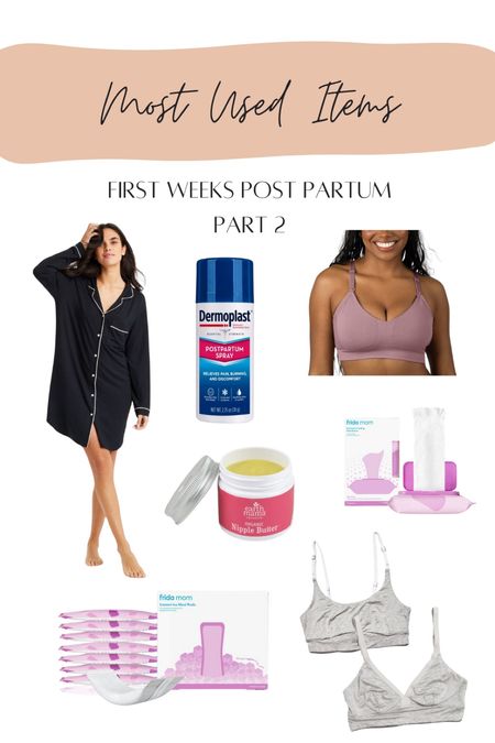 What I used most the first few week postpartum part 2
Pumping bra, kindred, target find, dermoplast, Frida mom, instant ice maxi pad, earth mama organic nipple butter, bodily nursing bra, perineal witch hazel cooling pad liner, nightgown, affordable nightgown, comfy nightgownn

#LTKbump #LTKfindsunder100 #LTKfamily